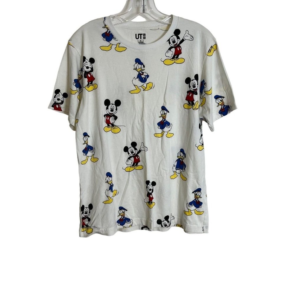 Uniqlo Disney Womens T Shirt Mickey Mouse Donald Duck Crew Neck Short Sleeve Tee